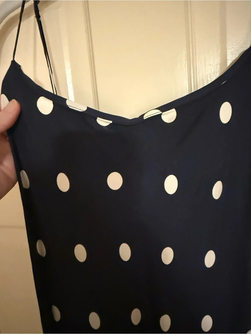 Jcrew Navy Polka Dot Slip Dress - White Dot Print